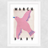 March Baby Wide White Frame