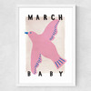 March Baby Medium White Frame