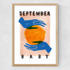 September Baby Medium Oak Frame