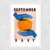 September Baby Narrow White Frame