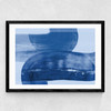 Abstract Shapes Blue Medium Black Frame