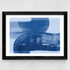 Abstract Shapes Blue Wide Black Frame
