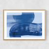 Abstract Shapes Blue Narrow Oak Frame