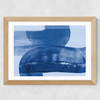 Abstract Shapes Blue Wide Oak Frame