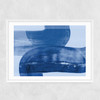 Abstract Shapes Blue Narrow White Frame