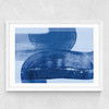 Abstract Shapes Blue Medium White Frame