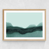 Abstract Landscape Green Medium Oak Frame