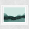 Abstract Landscape Green Wide White Frame
