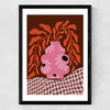 Mid-Century Blooming Pot Medium Black Frame