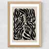 Black Botanical Poster Wide Oak Frame