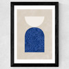 Blue Geometric Shapes II Wide Black Frame