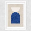 Blue Geometric Shapes II Wide White Frame