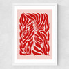 Pink & Red Botanical Poster Medium White Frame