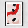 Pink & Red Brushstrokes Narrow Black Frame