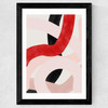 Pink & Red Brushstrokes Wide Black Frame