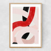 Pink & Red Brushstrokes Narrow Oak Frame