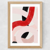 Pink & Red Brushstrokes Wide Oak Frame
