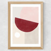 Pink & Red Graphic Poster II Wide Oak Frame