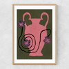 Out of Vase Blooms I Narrow Oak Frame