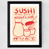Sushi & Sake Club Wide Black Frame