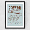 Coffee & Croissant Club Medium Black Frame