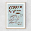 Coffee & Croissant Club Narrow Oak Frame