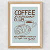 Coffee & Croissant Club Wide Oak Frame