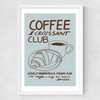 Coffee & Croissant Club Medium White Frame