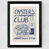 Oysters & Champagne Club Wide Black Frame