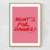 What's For Dinner Pink Narrow Oak Frame