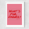 What's For Dinner Pink Medium White Frame