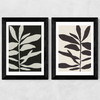 Linocut Branch Set Wide Black Frame