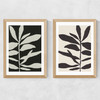 Linocut Branch Set Medium Oak Frame