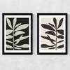 Linocut Branch Set Medium Black Frame
