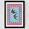 Birdframe Swallows Wide Black Frame