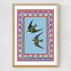 Birdframe Swallows Medium Oak Frame