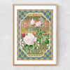 Flora & Pattern II Narrow Oak Frame