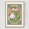 Flora & Pattern II Medium Oak Frame