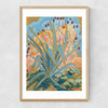 Agave Plant Narrow Oak Frame