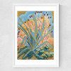Agave Plant Medium White Frame