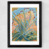 Agave Plant Wide Black Frame