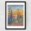 Saguaro Cactus Medium Black Frame