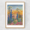 Saguaro Cactus Narrow Oak Frame