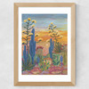 Saguaro Cactus Wide Oak Frame