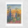 Saguaro Cactus Narrow White Frame