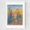 Saguaro Cactus Medium White Frame