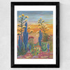 Saguaro Cactus Wide Black Frame