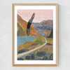 Midcentury Modern Swimming Diving Medium Oak Frame
