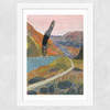 Midcentury Modern Swimming Diving Wide White Frame
