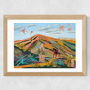 Mountain And Stars Wide Oak Frame